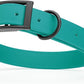 Dogline Biothane Waterproof Dog Collar Strong Coated Nylon Webbing with Black Hardware Odor- Proof for Easy Care Easy to Clean High Performance Fits Small Medium or Large Dogs, Blue Aqua