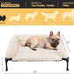 Veehoo Cooling Elevated Dog Bed Add Removable Deluxe Rose Plush Bolster Cushion Mat, 35" x 22" Washable Dog Couch Bed, Raised Pet Cot with Breathable Teslin Mesh, No-Slip Feet, White, CWC2439B