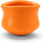 West Paw Zogoflex Toppl Treat Dispensing Dog Toy Puzzle – Interactive Chew Toys for Dogs – Dog Toy for Moderate Chewers, Fetch, Catch – Holds Kibble, Treats, Large 4", Tangerine