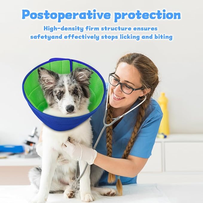 Soft Dog Cone Recovery Collars & Cones After Surgery for Medium Large Dogs, Comfy Ecollars to Stop Licking, Adjustable, Dog Ecollars for Recovery Plastic: Superior Support Fabric: Soft Comfort, XL