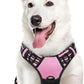 Eagloo Dog Harness Large Breed, No Pull Service Vest with Reflective Strips and Control Handle, Adjustable and Comfortable for Easy Walking, No Choke Pet Harness with 2 Metal Rings, Pink, XL