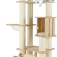 Tangkula 71” Tall Cat Tree, Multi-Layer Wood Cat Tower with Scratching Posts, Perch, Condo, Space Capsule, Ladder, Dangling Ball, Washable Cushions, Modern Cat Tree Tower for Indoor Cats Large Adult