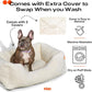 FUZI Luxury Aesthetic Dog Bed with Extra Cover for Small Dogs, Washable Pet Couch, Pet Bed with Sides, Non-Slip Bottom, Soft & Durable Calming Dog Bed, Faux Rabbit Fur, Small 25.1x16.75x9.5 Soft White