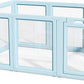 DIY Clear Acrylic Dog Playpen House,Quick Easy Assembly and Disassembly,Strong Floor Suction,Indoor and Outdoor Use,Easy Cleansing Puppy Fence (Sky Blue, 30.3" H, 10PCS)