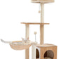 PEQULTI Cat Tree Modern Cat Tower for Indoor Cats,Multilevel Cat Play House with Large Condo, Spacious Hammock, Cozy Top Perch,Scratching Post and Dangling Balls
