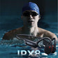 IHAO Swimming Headphones True Bone Conduction Open Ear Headset MP3 Player Built-in 32G Memory IP68 Underwater Waterproof Stereo Bluetooth Earphone for Driving Bicycling Running Skiing-X10 Black
