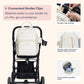 BabbleRoo Leather Diaper Bag Backpack - Baby Essentials Travel Baby Bag, Multi function, Waterproof, with Changing Pad, Stroller Straps & Pacifier Case – Unisex, Eggshell White