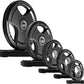 RitFit Olympic Rubber Grip Plates for Barbell, 2-Inch Weight Plates for Weightlifting and Strength Training in Home & Gym, Single, Pair and Sets(2.5/5/10/25/35/45 LB)