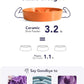 LE TAUCI Ceramic Slow Feeder Puzzle Bowl Elevated 1.5 Cup with Wooden Stand for Small & Medium Dog, Fast Eater Food Bowl Sun Orange