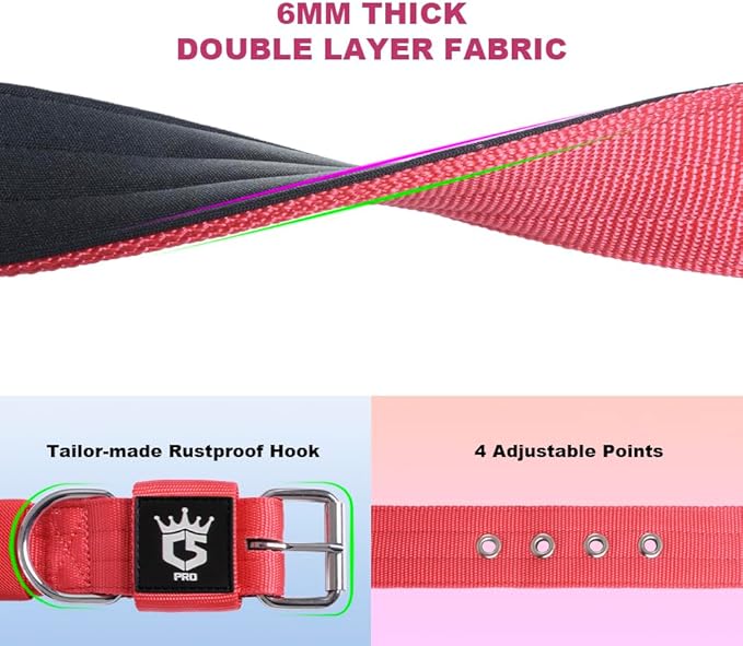 TSPRO Tactical Dog Collar 1.5 Inch Wide Thick Dog Collars with Heavy Duty Metal Buckle, Durable, Strong, Adjustable for Medium to Large Dogs (Black L)
