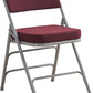 BOOSDEN Padded Folding Chair, Foldable Chair with Thick Cushion, Heavy Duty Metal Folding Chair for Outdoor & Indoor & Dining & Party, Red