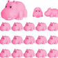 18 Mini Rubber Hippo Toys - PVC Small Animal Models, Pink Hippo Bath Buddy Size 1.1-2.48 inches, Suitable for Children, Party Favors, Bath Toys, and Educational Games.