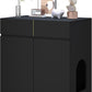 Large/Tall Litter Box Enclosure, Modern Wooden Litter Box Furniture for XL Litterbox with Drawer as Sideboard Cabinet (Black)