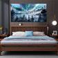 hyidecorart Modern Canvas Wall Art For Office Large Wall Decorations For Living Room Stretched And Framed Canvas Prints Paintings Blue Aurora Scenery Wall Pictures Artwork Hotel Mural Ready To Hang
