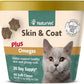 NaturVet – Skin & Coat Plus Omegas for Cats – 60 Soft Chews | Supports Healthy Skin & Glossy Coat | Enhanced with Omega-3, Omega-6 & Biotin | 30 Day Supply