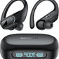 occiam Wireless Earbuds Bluetooth Headphones Ear Buds 96Hrs Playback Sport Over-Ear Waterproof Wireless Headphones Earphones with Earhooks ENC Mics Clear Call for Sport Running Workout Black