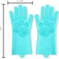 Pet Grooming Magic Gloves, Dog Cat Bathing Shampoo Brush, Silicone Hair Removal Gloves with Thick High Density Teeth for Bathing and Messaging, Double-Side Scrubbing Gloves for Shedding