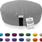 Bean Products Zafu Meditation Pillows for Sitting on Floor, Yoga Cushion, Cotton/Buckwheat Fill Yoga Pillow, Zafu Meditation Cushion, Zen Kneeling Prayer Pad- Made in USA - 14"x18" Oval - Stone Gray