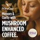 VitaCup Focus Mushroom Coffee Grounds, Vanilla Flavored Coffee with Lions Mane, Chaga, B Vitamins, D3, Boost Focus, Immunity, Memory & Clarity, Medium Dark Roast, 100% Arabica Specialty, 4 bags, 10oz each