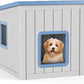 Dog House Small Dog Houses Outdoor with Sloped Roof Waterproof Ventilated Design Easy to Clean Elevated Floor Easy Assembly for Middle Sized Dogs