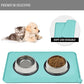Waterproof Pet Feeding Mat with High Raised Edges, Heavier and Thicker Placemats for Cat Dog Water Bowl with BPA Free, Dogs Cats Food Mats for Messy Drinkers to Prevent Spill and Protect Floors