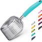 WePet Cat Litter Scoop, Aluminum Alloy Sifter, Kitty Metal Scooper, Deep Shovel, Long Handle, Poop Sifting, Kitten Pooper Lifter, Durable, Heavy Duty, for Litter Box