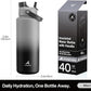 40 oz Insulated Water Bottle with 2-in-1 Straw and Spout Lid, Keep Cold 24H, Leak-Proof, BPA-Free, Double Wall Stainless Steel Water Bottle for Sports, Gym, Travel, and School (Obsidian)