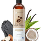 kin+kind Dog Shampoo - Deep Clean, Dirt & Odor Remover w/Activated Charcoal for Dogs, Gentle Formula w/Natural Aloe, Olive Oil & Coconut Oil, Pet Care & Grooming Products, Almond & Vanilla, 12 fl oz