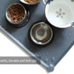 Hoki Found Large Silicone Pet Feeding Tray - Waterproof Dog Pet Cat Feeding Mat - Non Slip Pet Dog Cat Food Bowl Mats Placemat -Pet Water Mats for Carpet -Gray