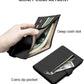 RFID Slim Passport Holder for Man & Women, Compact Leather Passport Wallet with Card Holders SIM Slots, Zippered Coins Pocket and Cash Holder Travel Passport Cover Case, Black