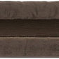 Furhaven Cooling Gel Dog Bed for Large/Medium Dogs w/ Removable Bolsters & Washable Cover, For Dogs Up to 55 lbs - Plush & Velvet L Shaped Chaise - Sable Brown, Large