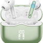 Wireless Earbuds, Bluetooth 5.4 Headphones in Ear with 4 ENC Noise Cancelling Mic, New Wireless Earphones HiFi Stereo Deep Bass 40H Playtime, in-Ear Bluetooth Earbuds LED Display IP7, USB-C, Green