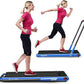 GYMAX Walking Pad, 2 in 1 Free Installation Under Desk Treadmill with Smart App, Remote Control & LED Display, 2.25HP Foldable Portable Compact Running Machine for Small Spaces Home Office