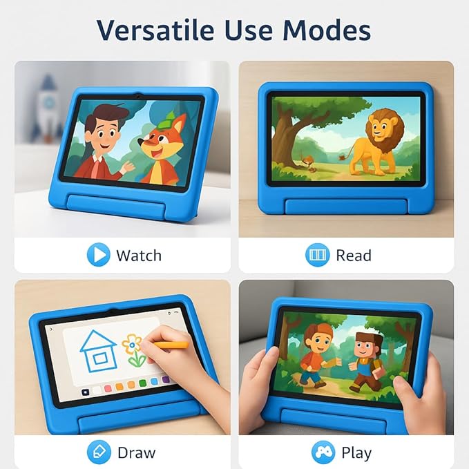 Upgraded Kids Learning Tablet – Octa-core Processor, 10.1" HD Display, Preloaded Educational Apps, Parental Controls, Kid-Proof Case, and Long Battery Life