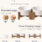 Getstar Ceramic Dog Bowls with Acacia Wood Stand, 30 fl oz, Set of 2, Dog Food Bowl, Cat Bowls (6.5 inches) (Vintage White)