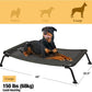 Veehoo Outdoor Elevated Dog Bed, Cooling Raised Dog Cot Bed XL, Portable Waterproof Curved Dogs Hammock Beds for Outside, up to 150lbs, Black Legs, Black 49"