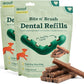 WOOF - Bite n' Brush Refills for The Dog Toothbrush Toy - Scrub Plaque and Tartar from Your Dog's Teeth and Mouth - Dog Dental Chew Toy Treats - Approximately 16 Refills - 2 Pack