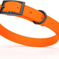 Dogline Biothane Waterproof Dog Collar Strong Coated Nylon Webbing with Black Hardware Odor- Proof for Easy Care Easy to Clean High Performance Fits Small Medium or Large Dogs, Hunter Orange