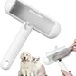 Reusable Pet Hair Remover - Lint Roller for Dog & Cat Fur - for Furniture, Carpet, Clothing - Detachable Handle (White)