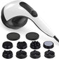 Body Sculpting Machine - 7-Speed 8-Head Electric Cellulite Massage & Lymphatic Drainage Device with Lipo Roller, Handheld Full-Body Massager Vibra for Belly, Butt, Arms, Legs, Home Use(White)
