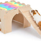 Guinea Pig Hideout, Guinea Pigs House with Stairs and Mats Extra Large Guinea Piggy Castle Detachable Hideouts for Small Animals Wooden Guinea Pig Habitats with Multiple Doors and Windows