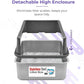 iPrimio XL Stainless Steel Litter Box with Enclosure - High-Sided Metal Litter Box for Large Cats - Easy to Clean, Rust-Resistant, and Durable - 23.5 x 15.5 x 6 Inches
