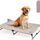 Daisy Cot, Large Foldable Elevated Dog Bed, Portable Raised Outdoor Folding Dog Cot, Cooling, Chew Proof, Waterproof, Heavy Duty Up to 160 Lbs for Camping/Home, Brown, 43"x27"x7”