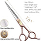 Fenice Peak 7'' Dog Straight Scissors for Grooming 440C Stainless Steel Rose Gold Professional Pet Trimming Scissors Sharp Blades Cutting for Dogs and Cats Shears
