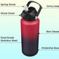 Insulated Water Bottle with Straw Lid,32 oz Stainless Steel Vacuum Metal Bottle with Silicone Handle,Rosy Red