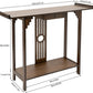 Console Table with Storage Shelves, 2 Tiers L 40.1” Narrow Sofa Table with Drawers, Bamboo Entryway Table for Small Spaces, Living Room Hallway Foyer Corridor Wood Entry Table
