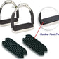 Flex Stainless English Saddle Stirrups Iron Pads Knee Ankle Stress Pain Relief
