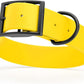 Dogline Biothane Waterproof Dog Collar Strong Coated Nylon Webbing with Black Hardware Odor- Proof for Easy Care Easy to Clean High Performance Fits Small Medium or Large Dogs, Lemon Yellow
