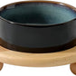 Ceramic Elevated Cat Food and Water Bowl, Kitty Bowl, Raised Cat Dish, Pet Feeder (5.1 in,1 x Starry Sky + Stand)