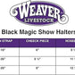 Weaver Livestock Leather Magic Show Cattle Halter, Adjustable, Modern Style Cow Calf Halter, Livestock Handling Equipment for Showing, Black